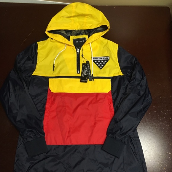 Reason Jackets \u0026 Coats | Reason Brand Color Block Hooded Wind Breaker | Color: Black/Yellow | Size: M | Jayjay717's Closet
